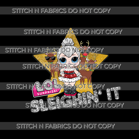 PREORDER SLEIGHIN IT DOLL PANEL