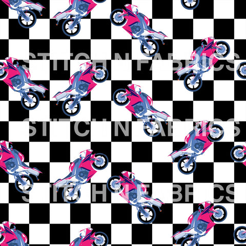 PREORDER CHECKERED PINK MOTORCYCLE